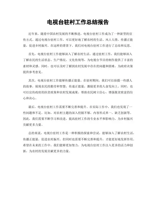 电视台驻村工作总结报告