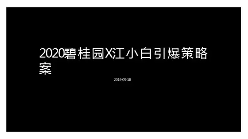 2020碧桂园x江小白创意引爆策略方案