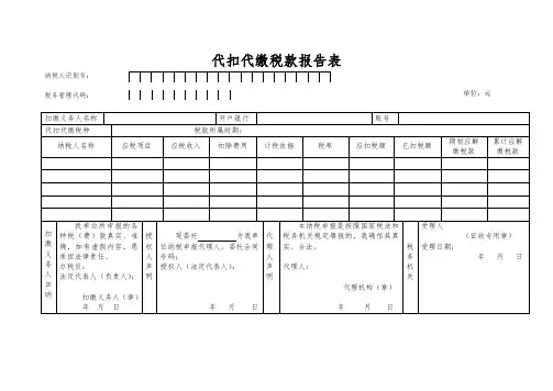 (16)代扣代缴税款报告表
