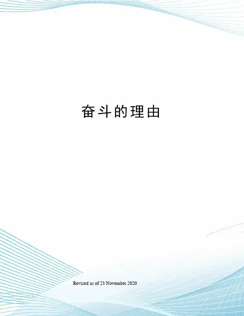 奋斗的理由