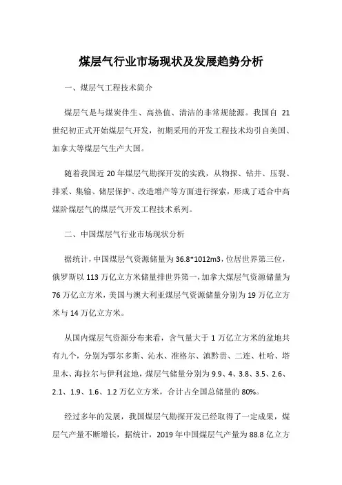 煤层气行业市场现状及发展趋势分析
