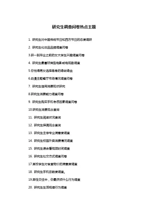 研究生调查问卷热点主题