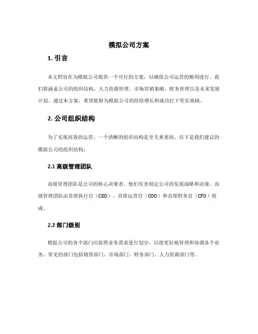 模拟公司方案