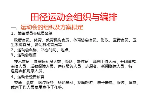 田径运动会组织与编排演示幻灯片
