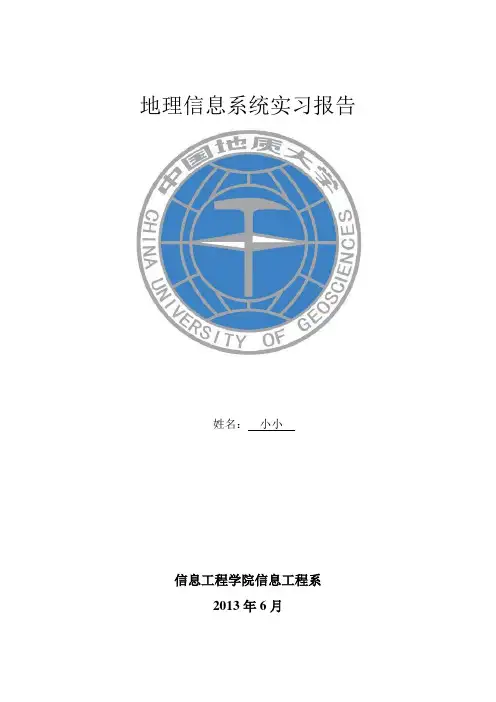 mapgis地理信息系统实习报告
