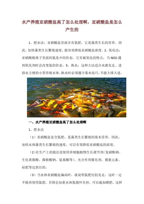 水产养殖亚硝酸盐高了怎么处理啊,亚硝酸盐是怎么产生的