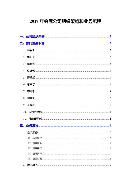2017年会展公司组织架构和业务流程