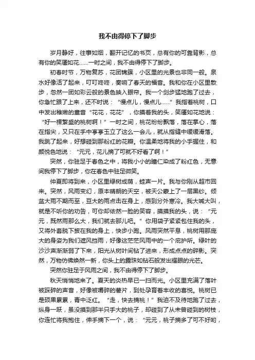 我不由得停下了脚步