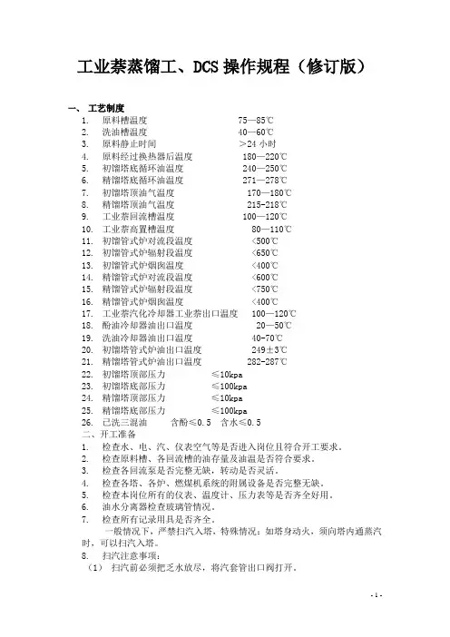 工业萘操作规程