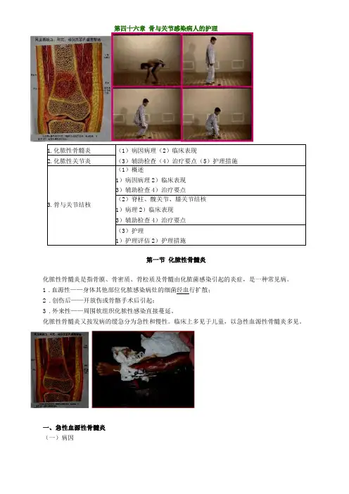 主管护师外科讲义第四十六章骨与关节感染病人的护理