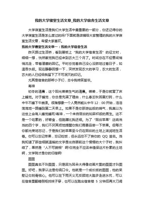 我的大学寝室生活文章_我的大学宿舍生活文章