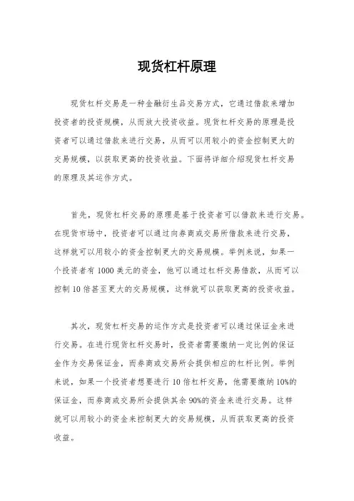 现货杠杆原理