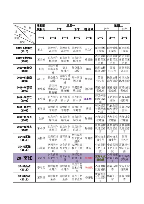 商贸系2020秋课程表9.7