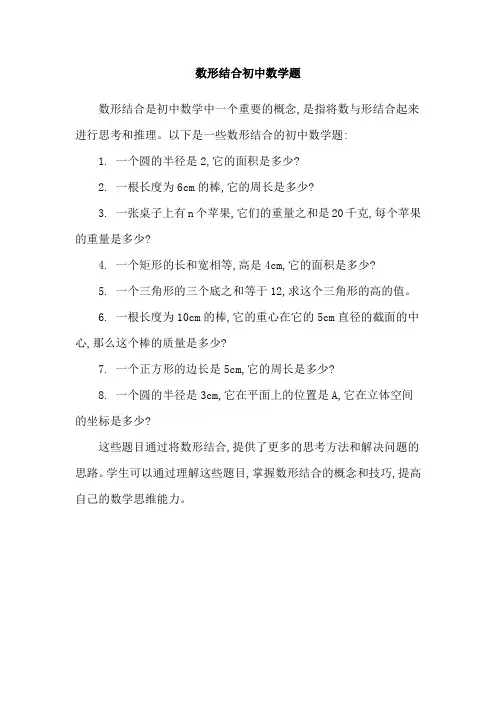 数形结合初中数学题