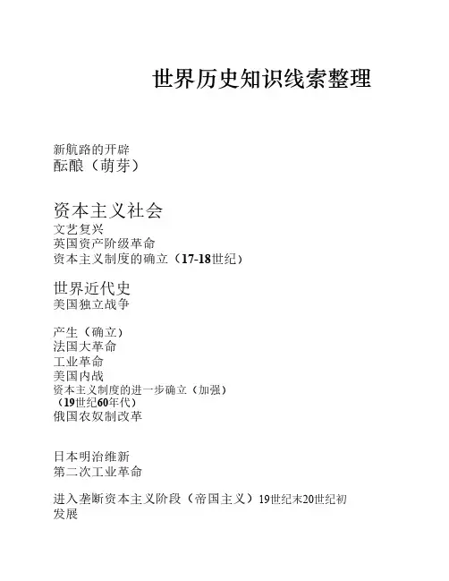世界史知识框架表