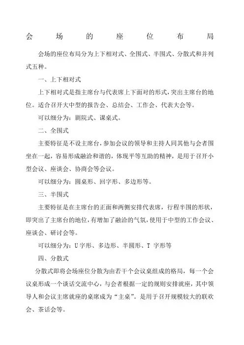 会场的座位布局