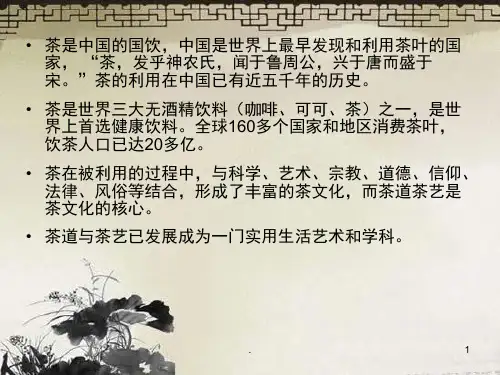 茶道与茶艺课程介绍课堂PPT