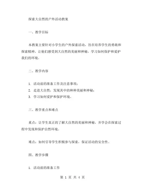 探索大自然的户外活动教案