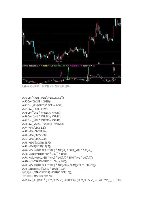 神奇优化的间谍机构通达信指标公式源码