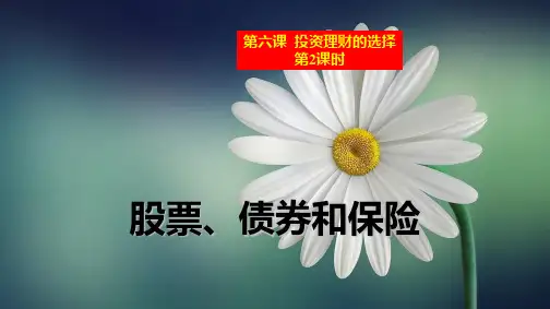 人教版高中政治必修1精品课件8：6.2 股票、债券和保险