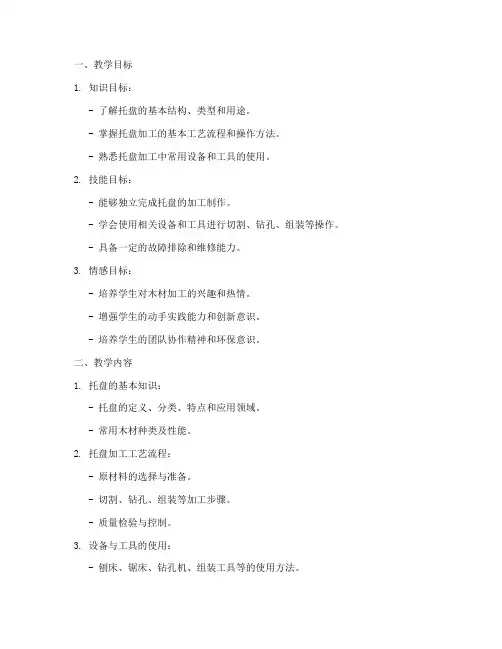 托盘加工教学设计方案模板