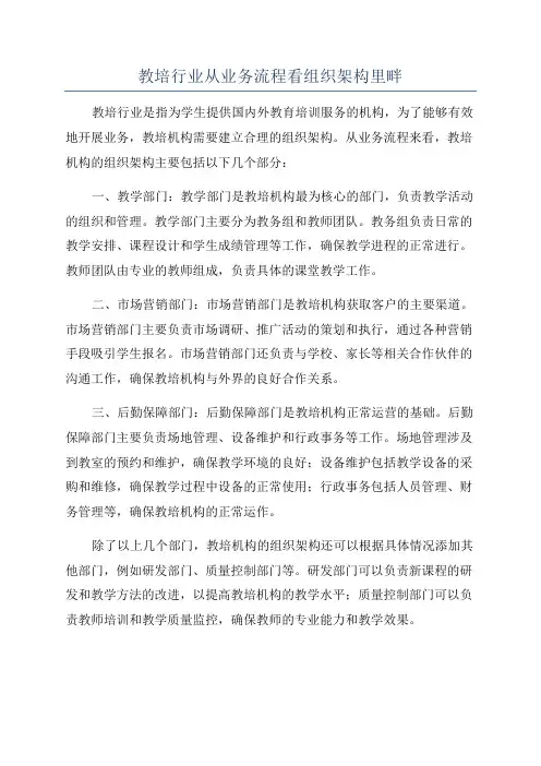 教培行业从业务流程看组织架构里畔