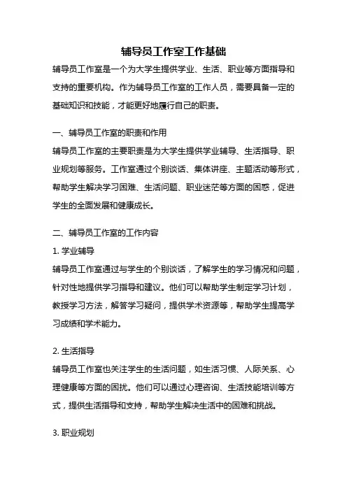 辅导员工作室工作基础