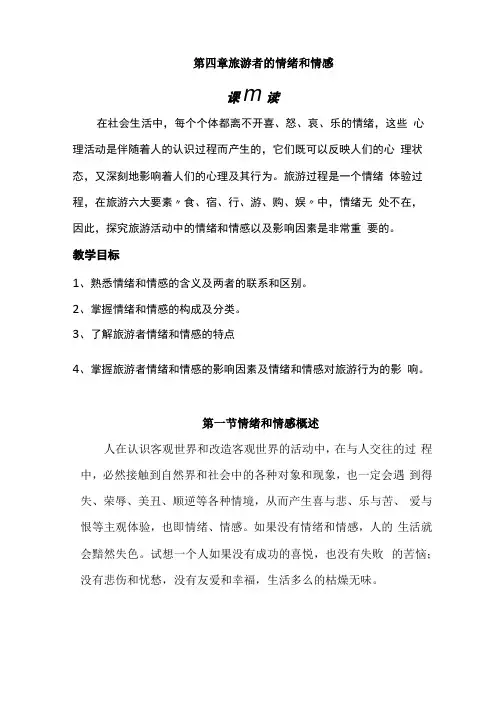旅游者的情绪和情感