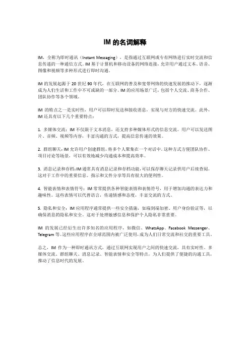 im名词解释