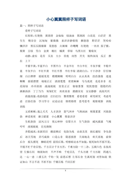 小心翼翼照样子写词语