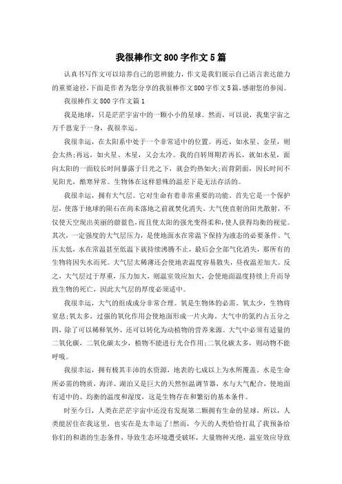 我很棒作文800字作文5篇