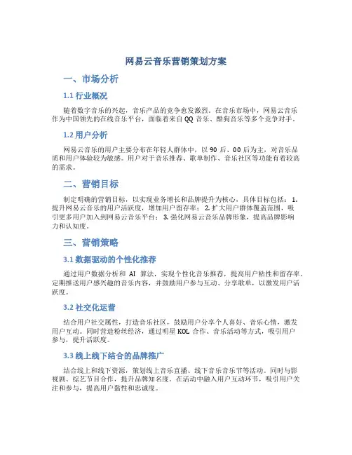 网易云音乐营销策划方案