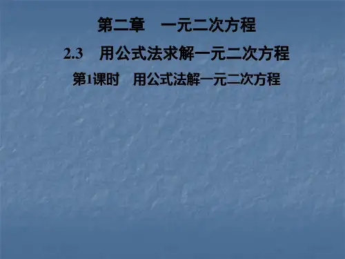 九年级数学上册-用公式法解一元二次方程