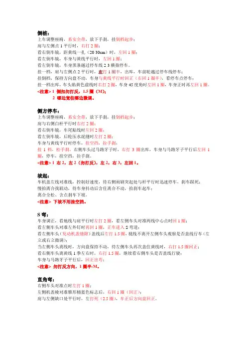 驾照考试 科目二 场地