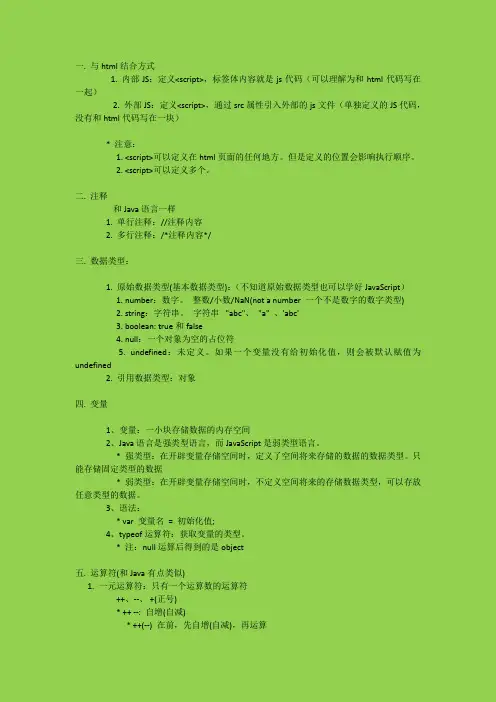 JavaScript的基本语法