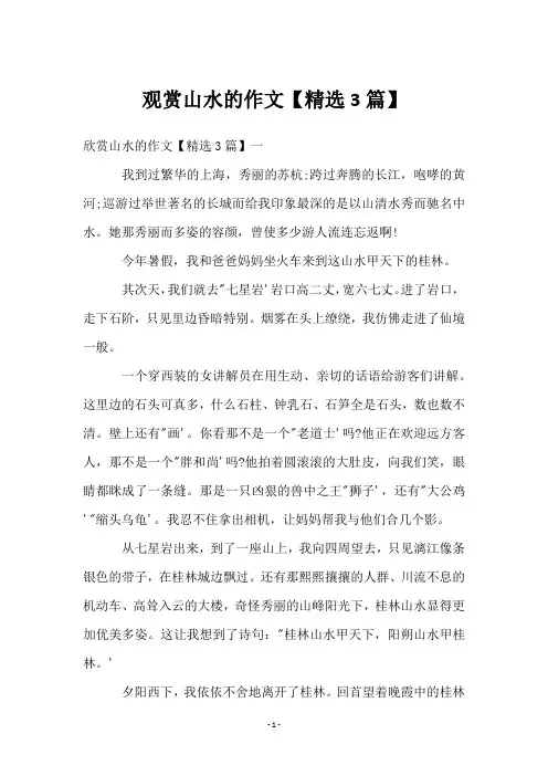 观赏山水的作文【3篇】