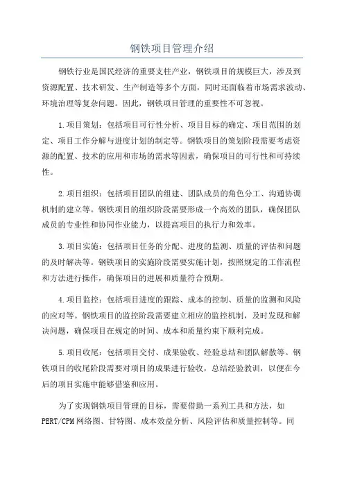 钢铁项目管理介绍