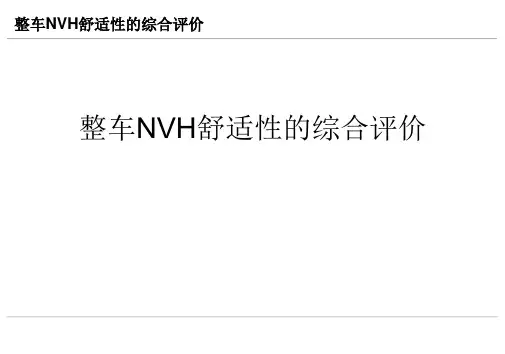 整车NVH舒适性的综合评价