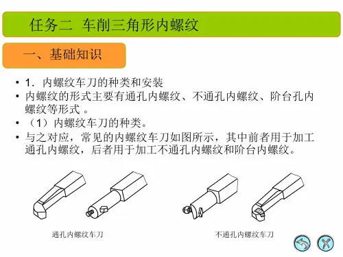 车工工艺教学课件任务二 车削三角形内螺纹