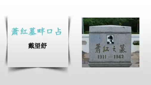 部编版语文九年级下册第3课《短诗五首—萧红墓畔口占》课件