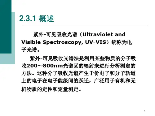 紫外吸收光谱分析UVPPT课件