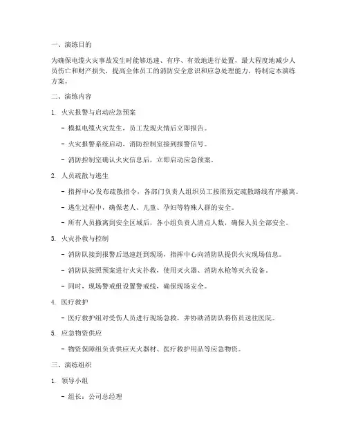 电缆火灾事故应急演练方案