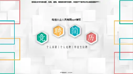 大气精美-电信从业人员竞聘ppt模板
