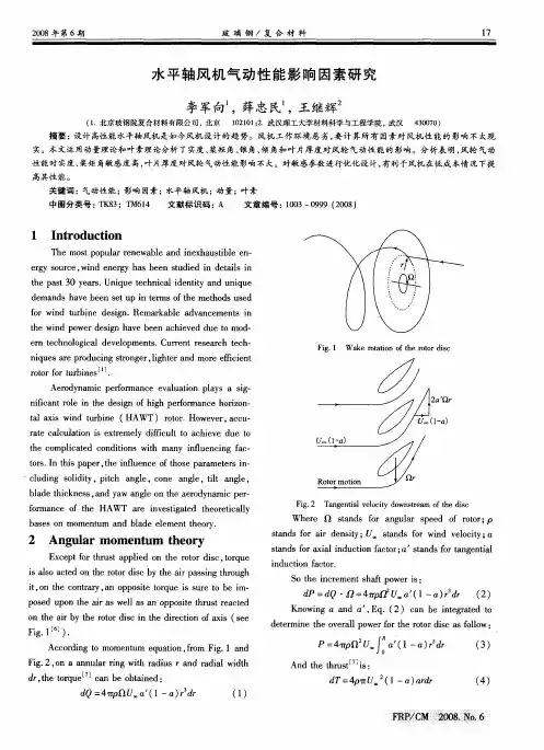 水平轴风机气动性能影响因素研究