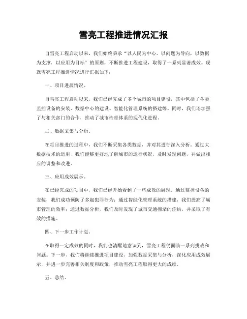 雪亮工程推进情况汇报