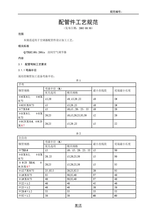 配管设计工艺规范要求