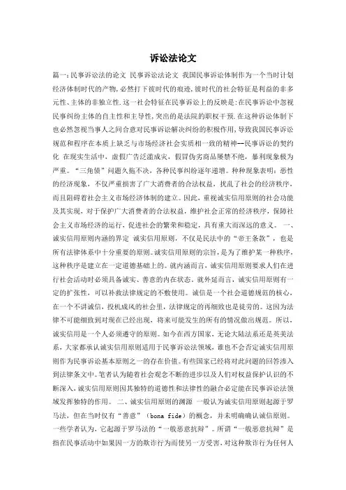 诉讼法论文