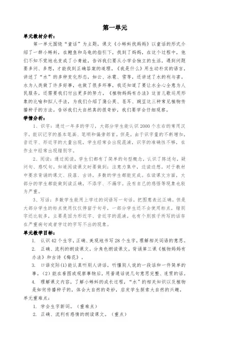 1.小蝌蚪找妈妈教案终稿