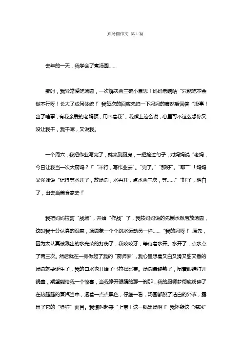 煮汤圆作文(20篇)