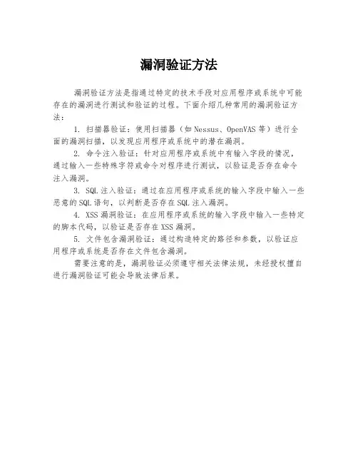 漏洞验证方法